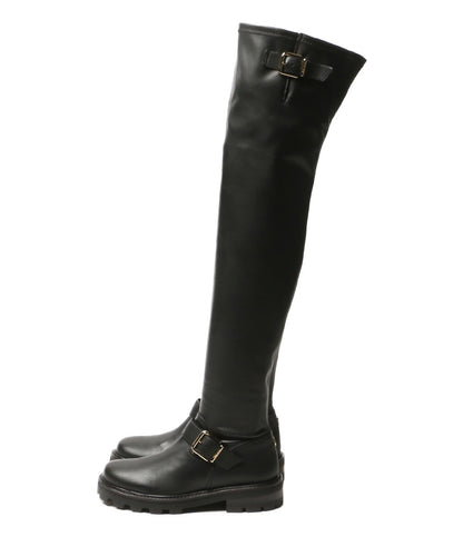 JIMMY CHOO ブーツ BIKER 2 OTK FLAT QOZ ブラック レディース SIZE 37 ジミーチュウ