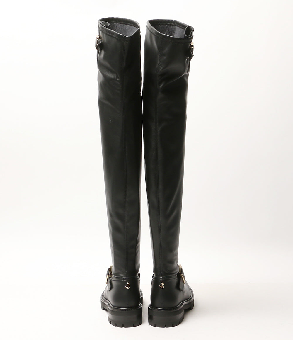 JIMMY CHOO ブーツ BIKER 2 OTK FLAT QOZ ブラック レディース SIZE 37 ジミーチュウ