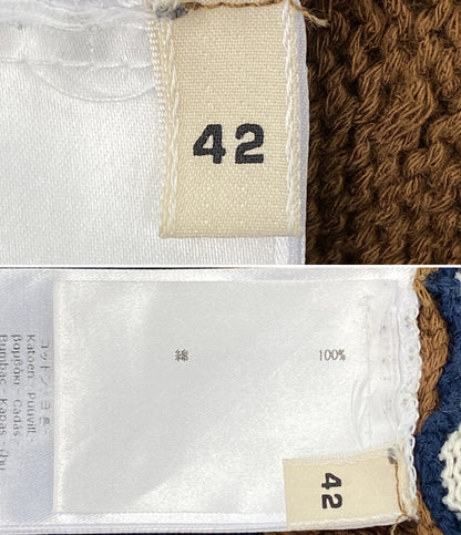 HACHE アッシュ フリルニットベスト ブラウン レディース SIZE 42