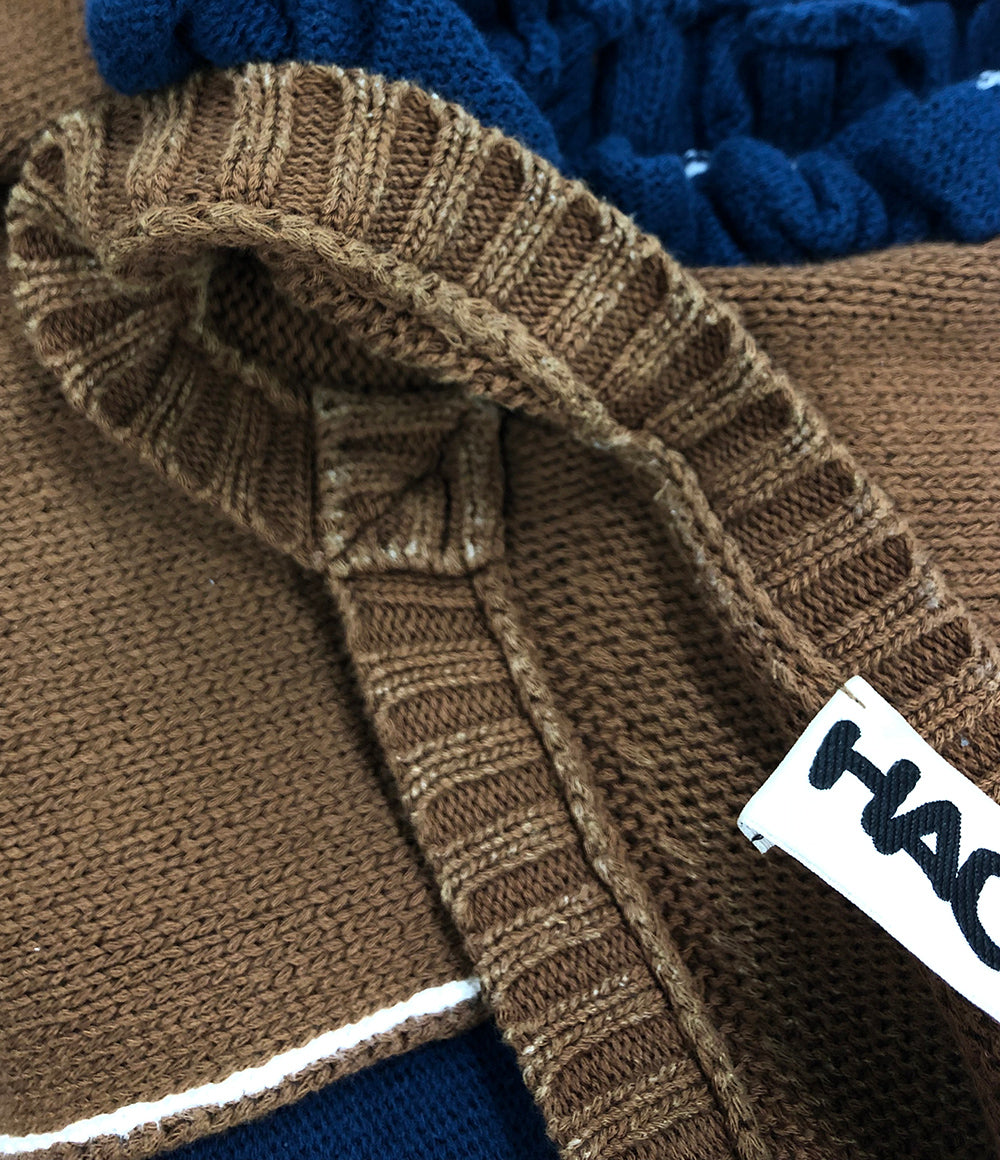 HACHE アッシュ フリルニットベスト ブラウン レディース SIZE 42