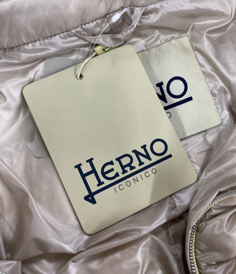 HERNO ダウンジャケット ベージュ フーディ PI0833DIC-12017 レディース SIZE 40 ヘルノ