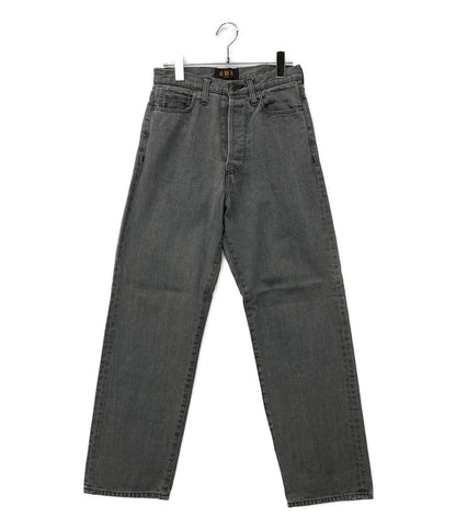 美品 Owatteru&co オワッテルアンドコー デニムパンツ ワイドストレート グレー メンズ SIZE -