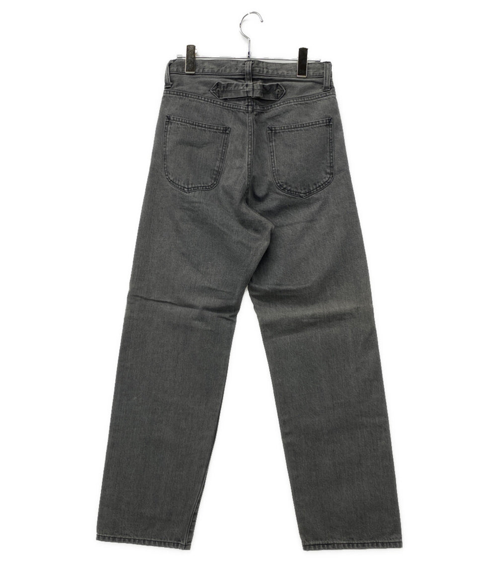 美品 Owatteru&co オワッテルアンドコー デニムパンツ ワイドストレート グレー メンズ SIZE -