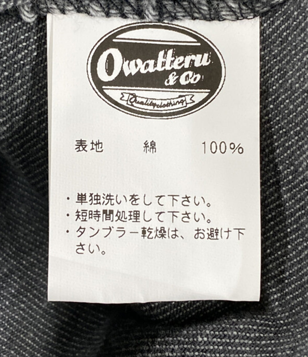 美品 Owatteru&co オワッテルアンドコー デニムパンツ ワイドストレート グレー メンズ SIZE -