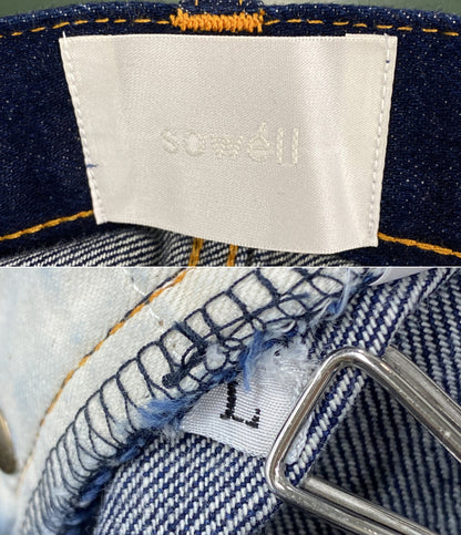 美品 sowell ソウェル デニムパンツ ワイドデニム インディゴ メンズ SIZE L
