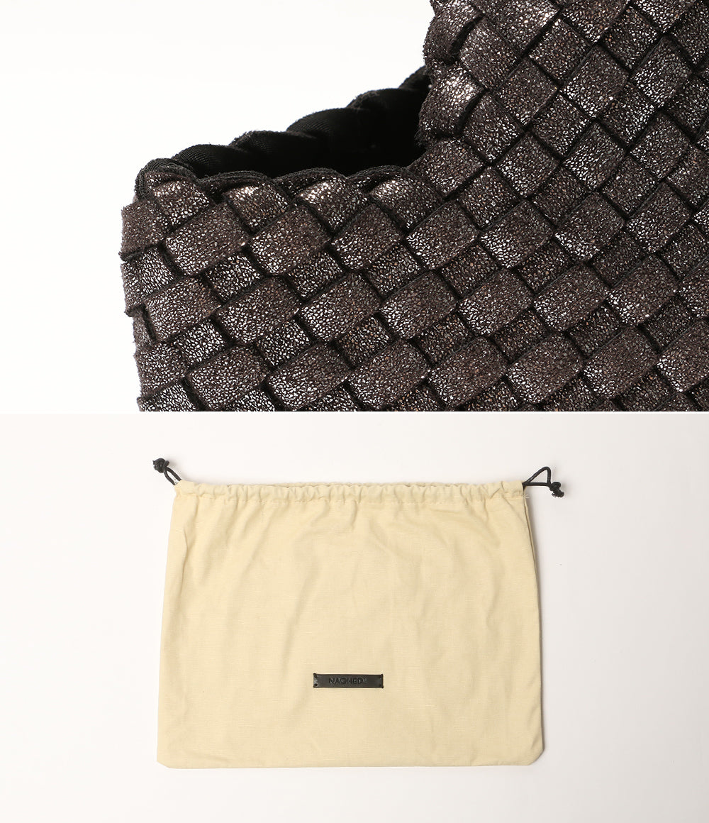 美品 NAGHEDI ナゲディ トートバッグ メッシュバッグ シルバー レディース