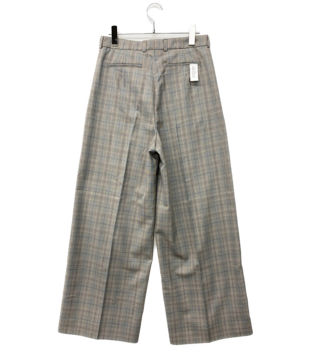美品 rokh ロク チェックタックワイドパンツ レディース SIZE UK10