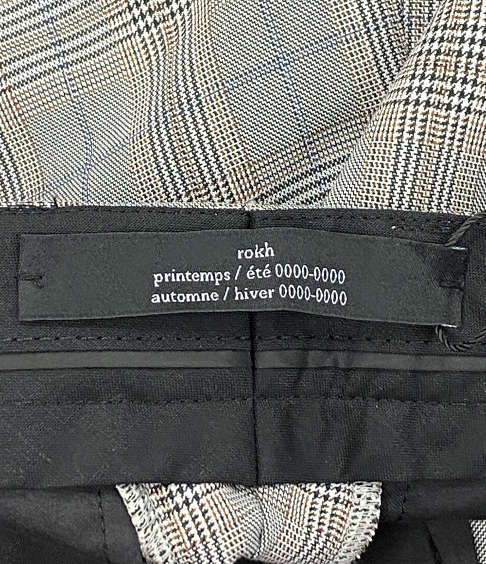 美品 rokh ロク チェックタックワイドパンツ レディース SIZE UK10