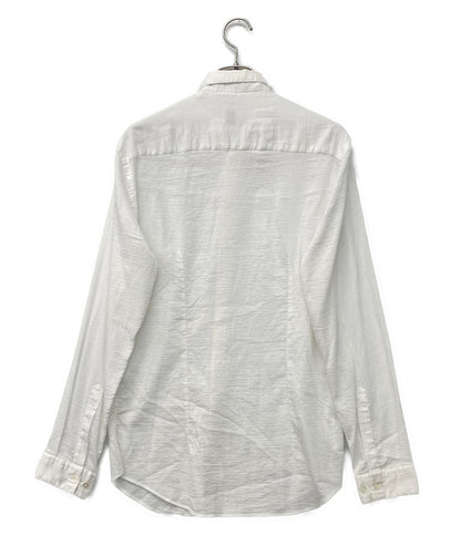 ARMANI COLLEZIONI 長袖比翼シャツ シャドウストライプ ホワイト メンズ SIZE M アルマーニコレッツォーニ