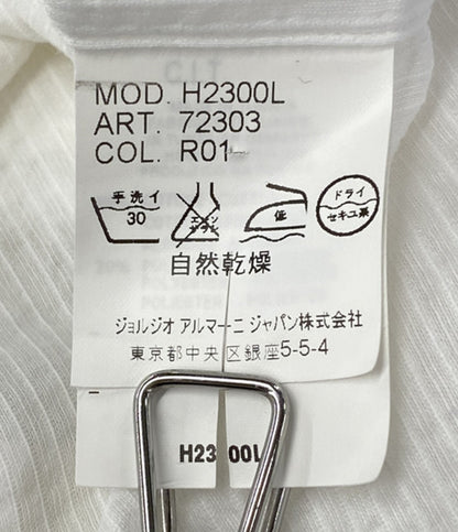 ARMANI COLLEZIONI 長袖比翼シャツ シャドウストライプ ホワイト メンズ SIZE M アルマーニコレッツォーニ
