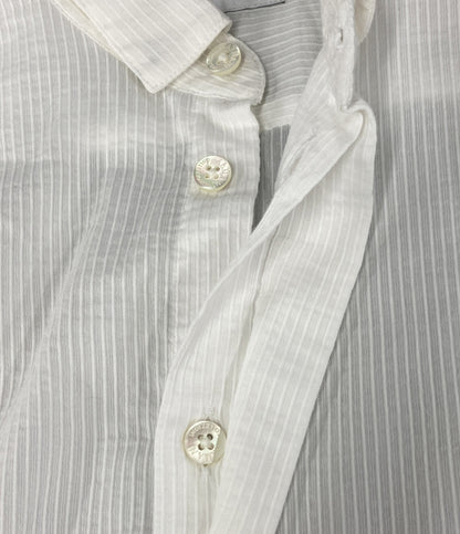 ARMANI COLLEZIONI 長袖比翼シャツ シャドウストライプ ホワイト メンズ SIZE M アルマーニコレッツォーニ