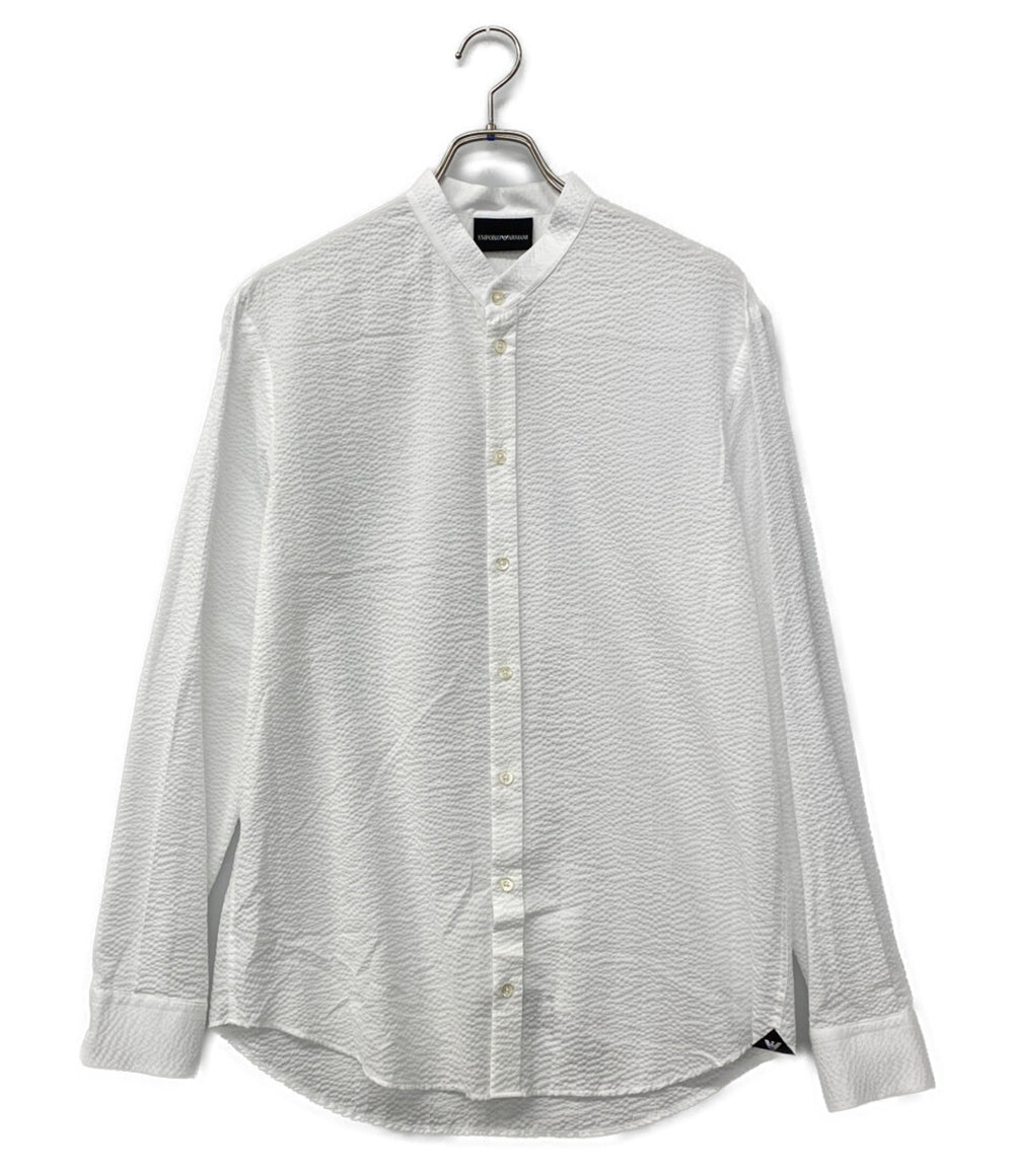 EMPORIO ARMANI 長袖シャツ ホワイト バンドカラー メンズ SIZE S エンポリオ・アルマーニ