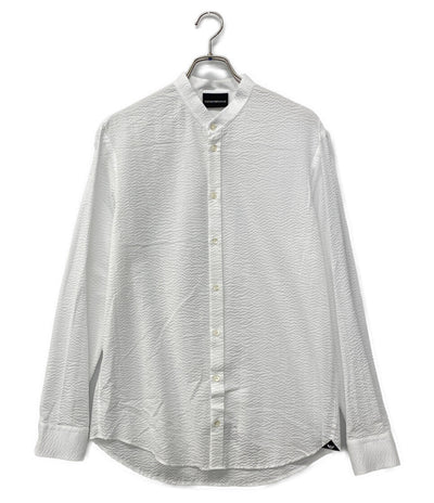 EMPORIO ARMANI 長袖シャツ ホワイト バンドカラー メンズ SIZE S エンポリオ・アルマーニ