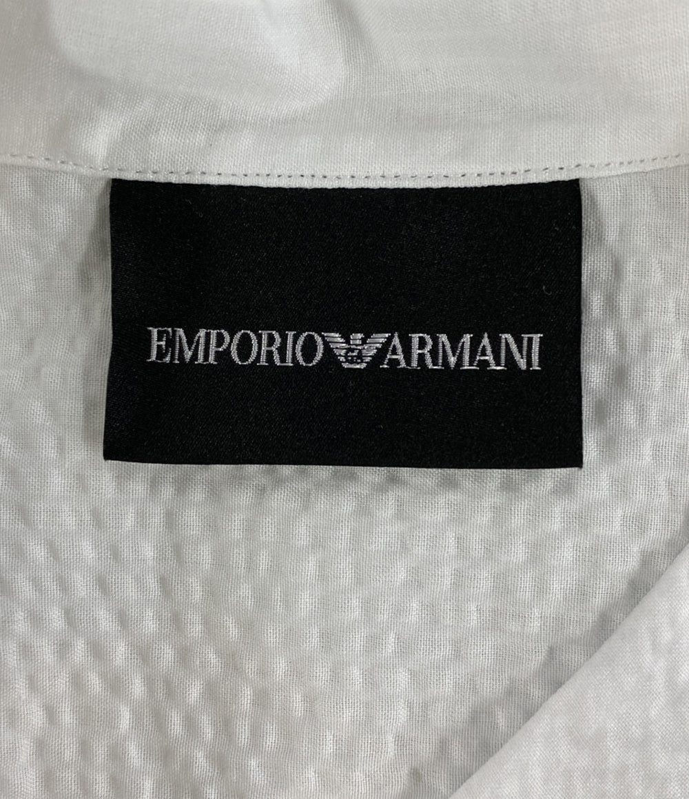 EMPORIO ARMANI 長袖シャツ ホワイト バンドカラー メンズ SIZE S エンポリオ・アルマーニ