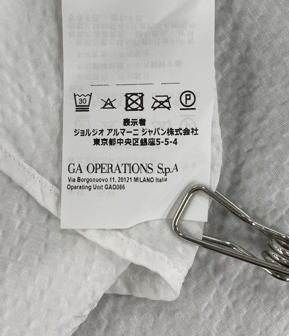 EMPORIO ARMANI 長袖シャツ ホワイト バンドカラー メンズ SIZE S エンポリオ・アルマーニ