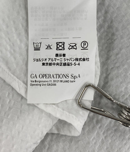 EMPORIO ARMANI 長袖シャツ ホワイト バンドカラー メンズ SIZE S エンポリオ・アルマーニ