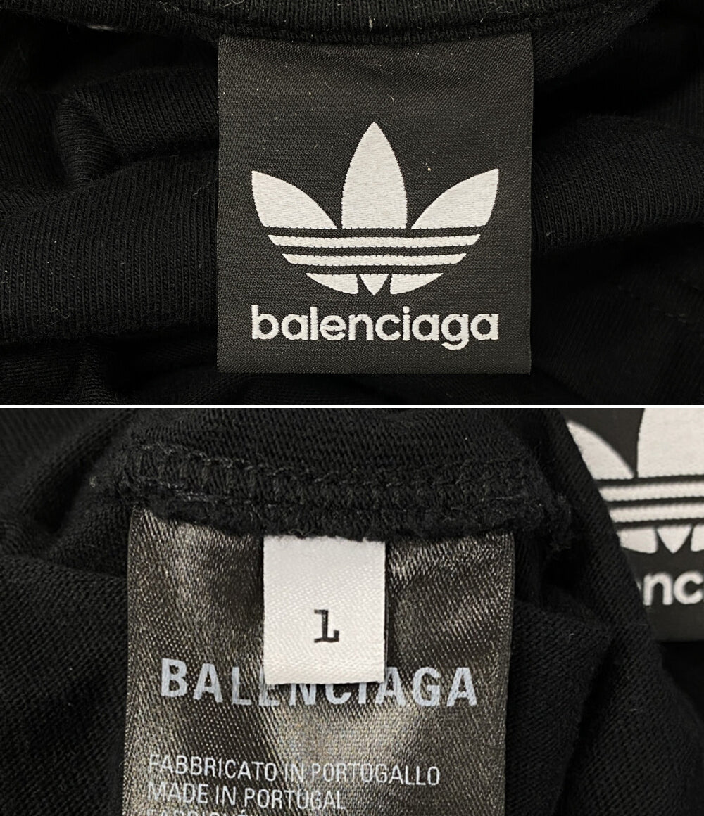BALENCIAGA×adidas アディダス 半袖Ｔシャツ ブラック 23SS メンズ SIZE L バレンシアガ