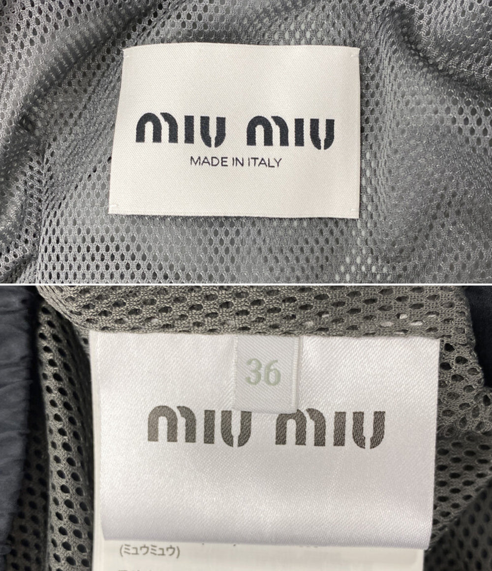 MIU MIU テクニカルシルクジップブルゾン 25ss レディース SIZE 36 ミュウ ミュウ