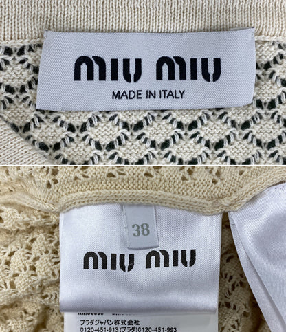MIU MIU 半袖ニット メッシュニットポロ コットン 25SS レディース SIZE 38 ミュウ ミュウ