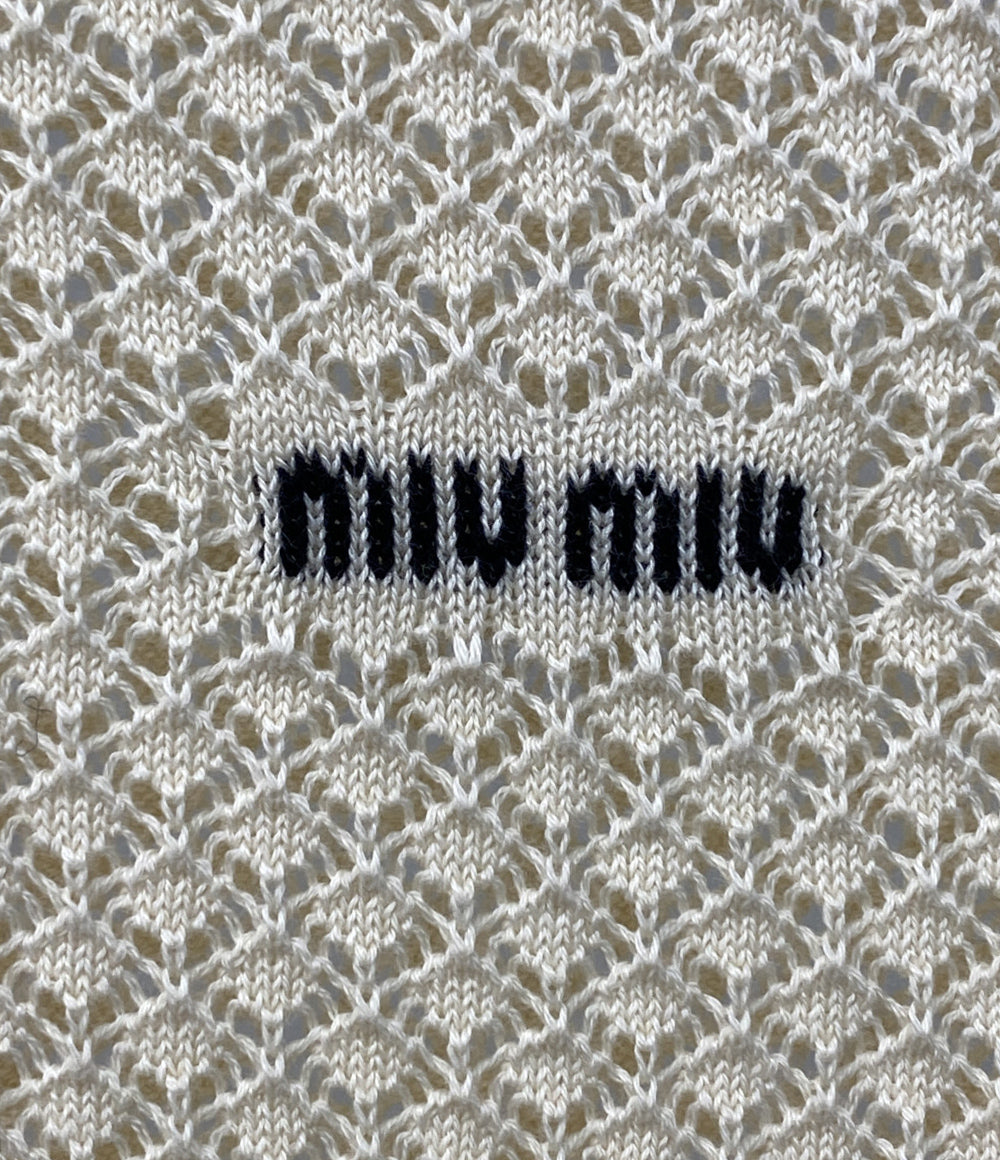 MIU MIU 半袖ニット メッシュニットポロ コットン 25SS レディース SIZE 38 ミュウ ミュウ
