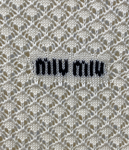 MIU MIU 半袖ニット メッシュニットポロ コットン 25SS レディース SIZE 38 ミュウ ミュウ