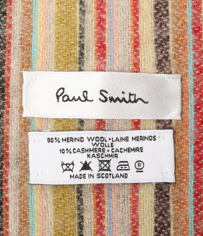 美品 PAUL SMITH ストール スコットランド製 マルチカラーストライプ レディース ポール・スミス