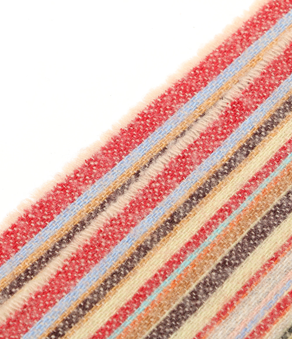 美品 PAUL SMITH ストール スコットランド製 マルチカラーストライプ レディース ポール・スミス