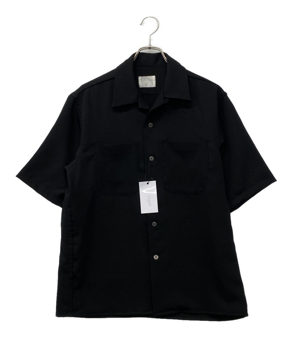 美品 sowell ソウェル オープンカラーシャツ 半袖 ブラック メンズ SIZE 2