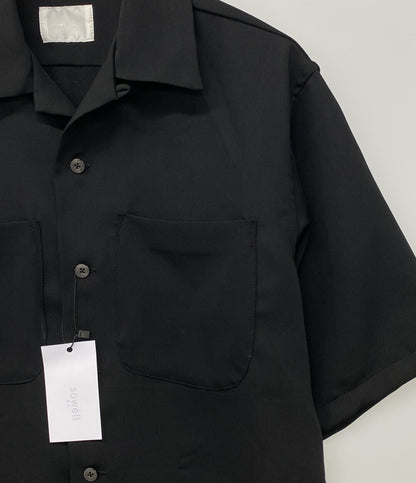 美品 sowell ソウェル オープンカラーシャツ 半袖 ブラック メンズ SIZE 2