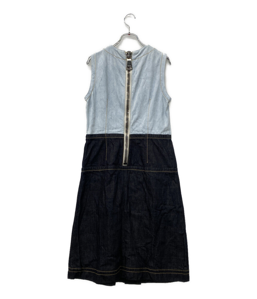 MARNI デニム切替ノースリーブワンピース ビッグジップ レディース SIZE 38 マルニ