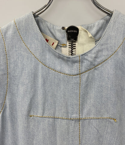 MARNI デニム切替ノースリーブワンピース ビッグジップ レディース SIZE 38 マルニ