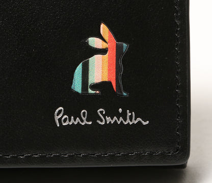 美品 PAUL SMITH カードケース ブラック 873920 BPS653 牛革 メンズ ポール・スミス