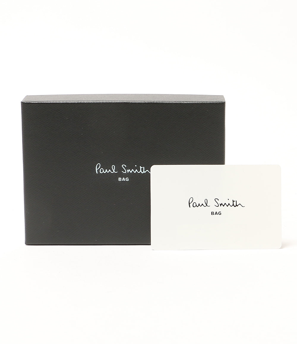 美品 PAUL SMITH カードケース ブラック 873920 BPS653 牛革 メンズ ポール・スミス