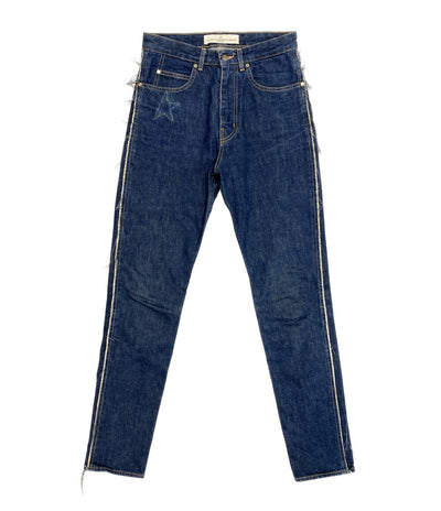 GOLDEN GOOSE デニムパンツ スリムストレート 切りっぱなし加工 スタープリント メンズ SIZE 26 ゴールデングース