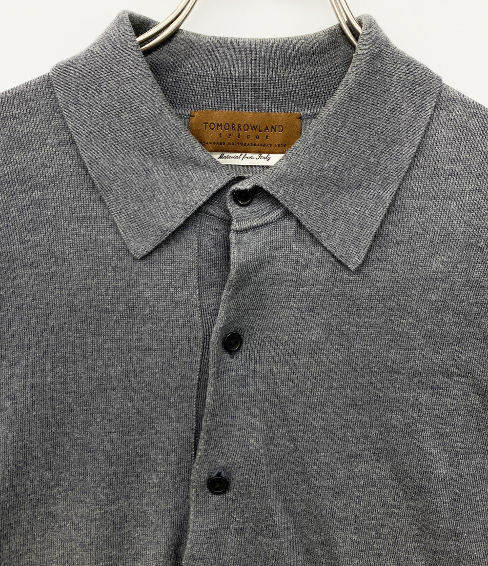 TOMORROWLAND ポロシャツ コットン シルク グレー 61-02-12-02002 メンズ SIZE S トゥモローランド