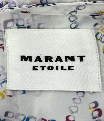 美品 ISABEL MARANT ETOILE 総柄フレンチスリーブワンピース WHT レディース SIZE 36 イザベルマランエトワール