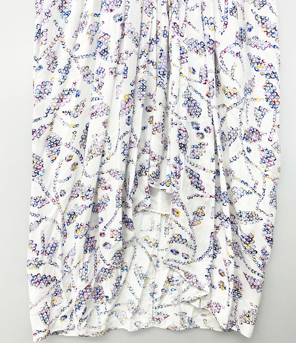 美品 ISABEL MARANT ETOILE 総柄フレンチスリーブワンピース WHT レディース SIZE 36 イザベルマランエトワール