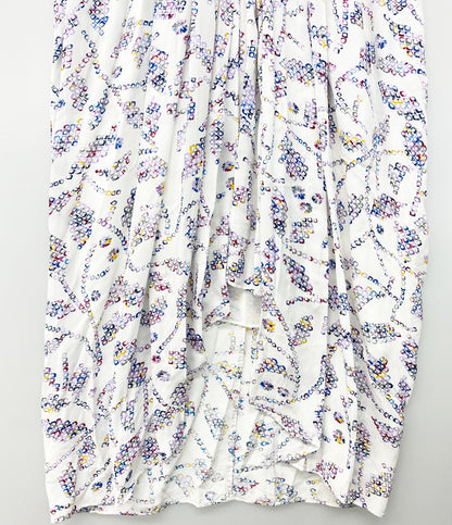美品 ISABEL MARANT ETOILE 総柄フレンチスリーブワンピース WHT レディース SIZE 36 イザベルマランエトワール