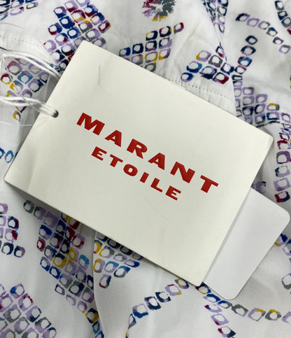美品 ISABEL MARANT ETOILE 総柄フレンチスリーブワンピース WHT レディース SIZE 36 イザベルマランエトワール