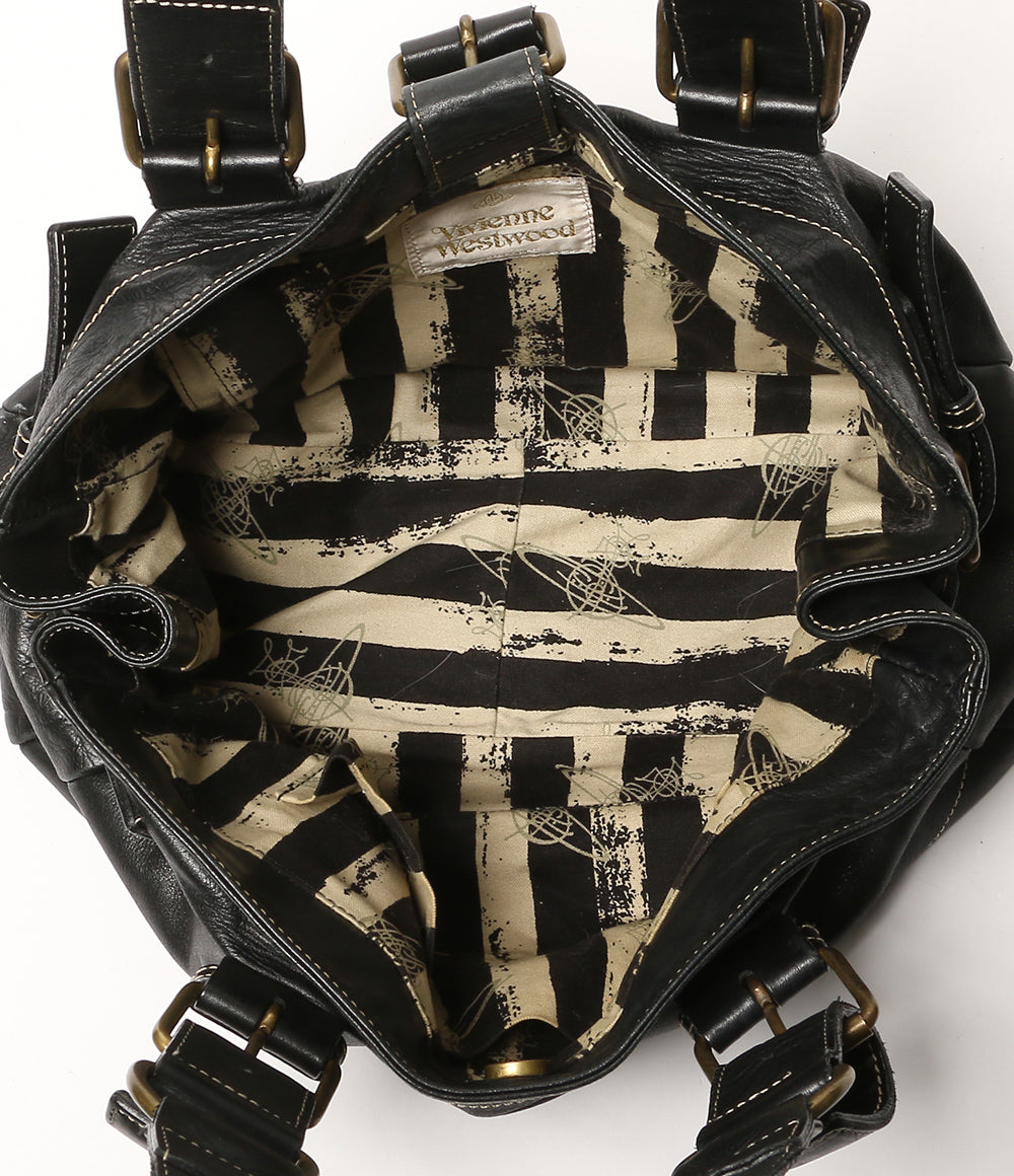 VIVIENNE WESTWOOD トートバッグ アコード ブラック オーブ型押し レザー レディース ヴィヴィアンウエストウッド