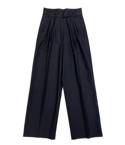 DRIES VAN NOTEN パンツ ネイビー ウール ワイド レディース SIZE 34 ドリスヴァンノッテン