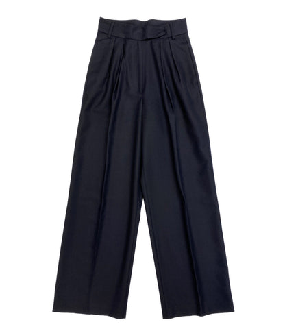 DRIES VAN NOTEN パンツ ネイビー ウール ワイド レディース SIZE 34 ドリスヴァンノッテン