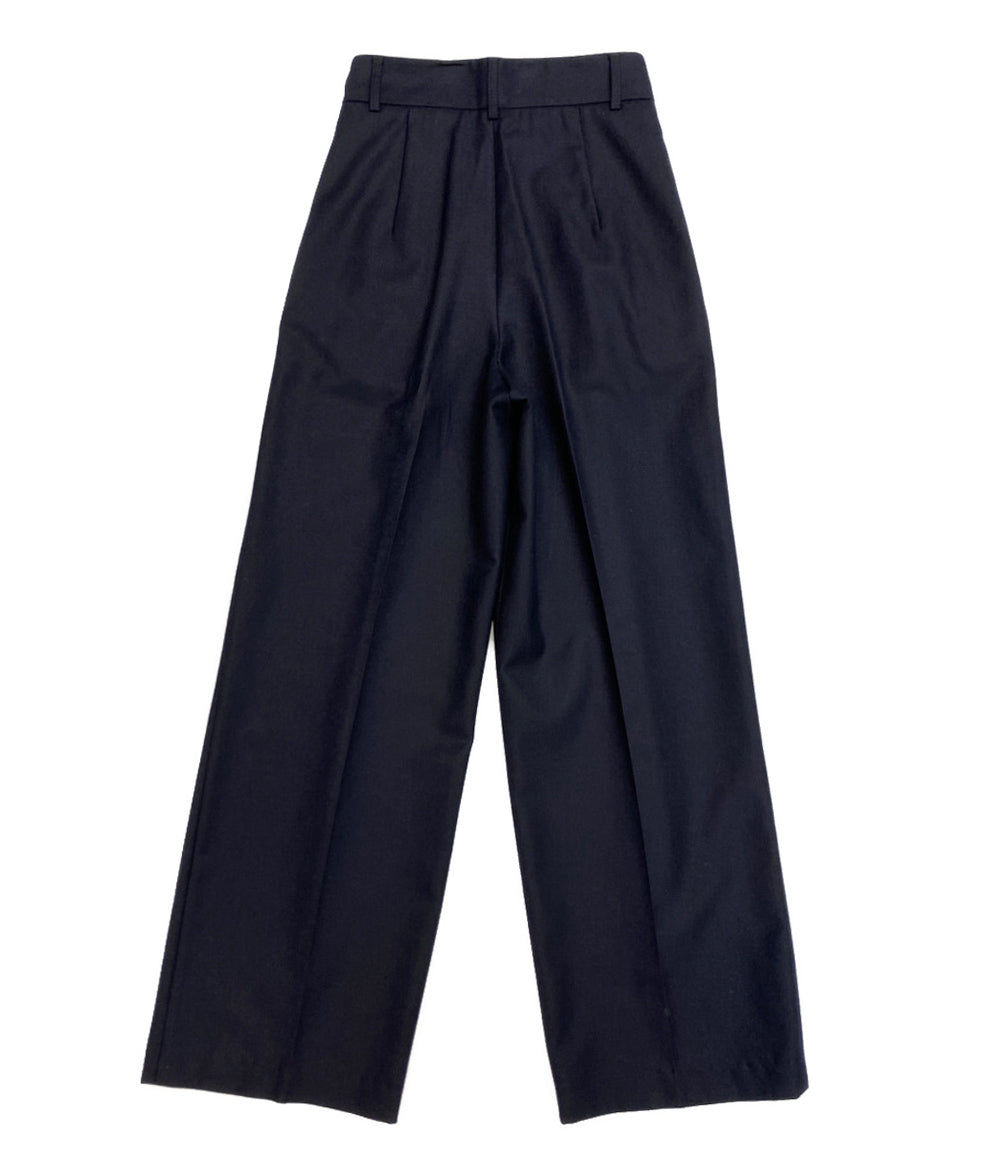 DRIES VAN NOTEN パンツ ネイビー ウール ワイド レディース SIZE 34 ドリスヴァンノッテン