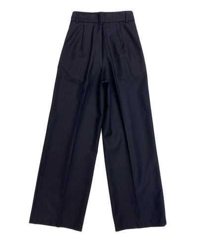 DRIES VAN NOTEN パンツ ネイビー ウール ワイド レディース SIZE 34 ドリスヴァンノッテン