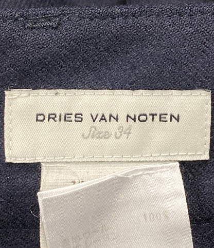 DRIES VAN NOTEN パンツ ネイビー ウール ワイド レディース SIZE 34 ドリスヴァンノッテン