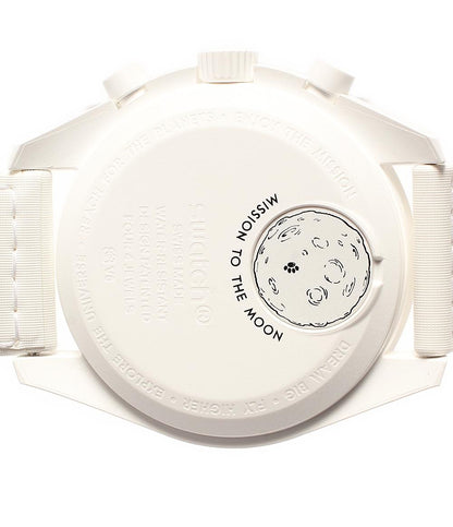 美品 腕時計 OMEGA × SWATCH x Snoopy MOONSWATCH MISSION TO THE MOONPHASE クオーツ ホワイト ユニセックス オメガ スウォッチ