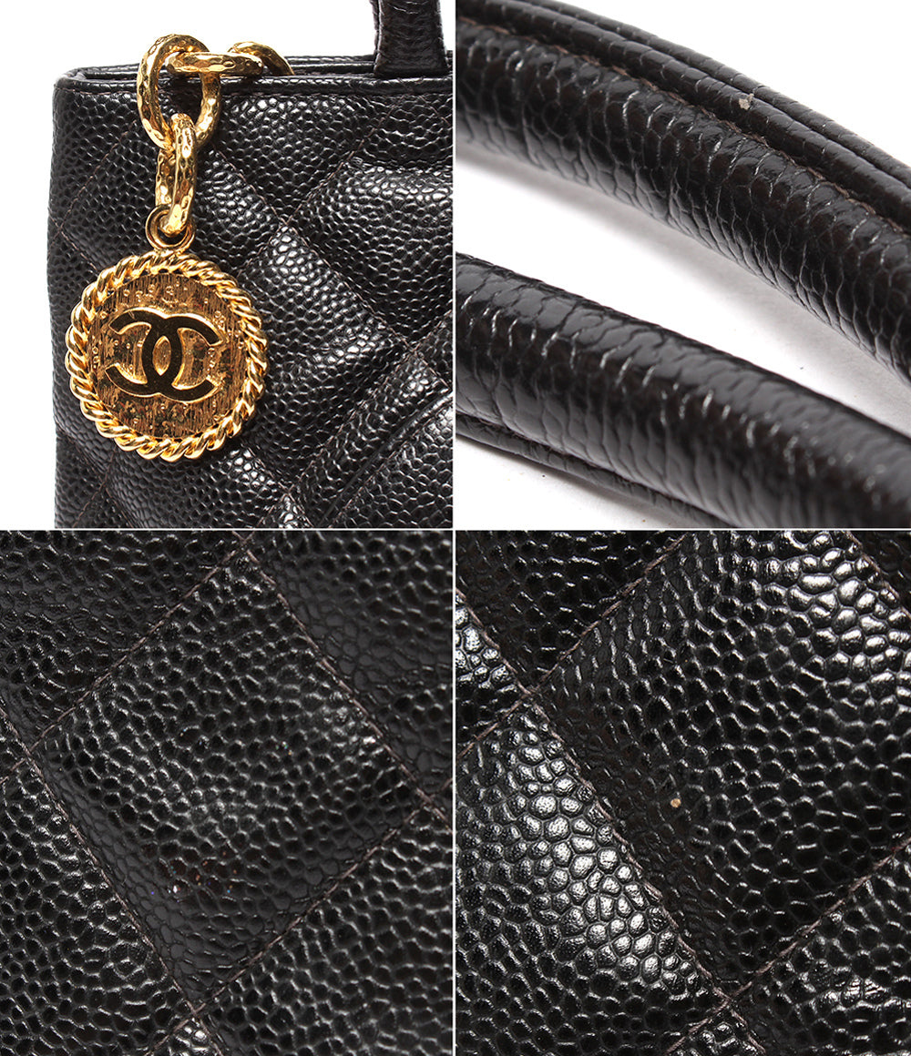 CHANEL トートバッグ ハンドバッグ ゴールド金具 マトラッセ 5番台 キャビアスキン レディース シャネル