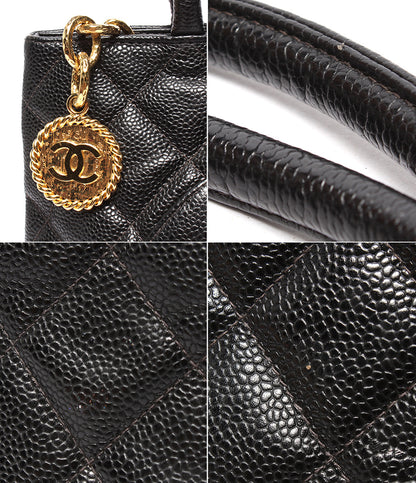 CHANEL トートバッグ ハンドバッグ ゴールド金具 マトラッセ 5番台 キャビアスキン レディース シャネル