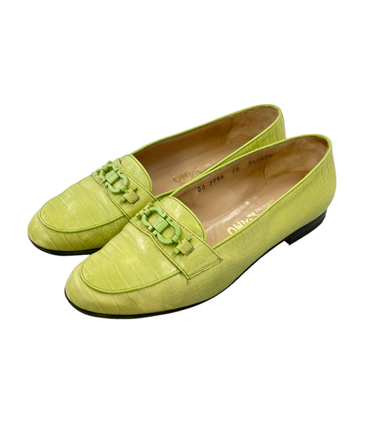 Salvatore Ferragamo ローファー ガンチーニ レディース SIZE 7 1/2 サルヴァトーレフェラガモ