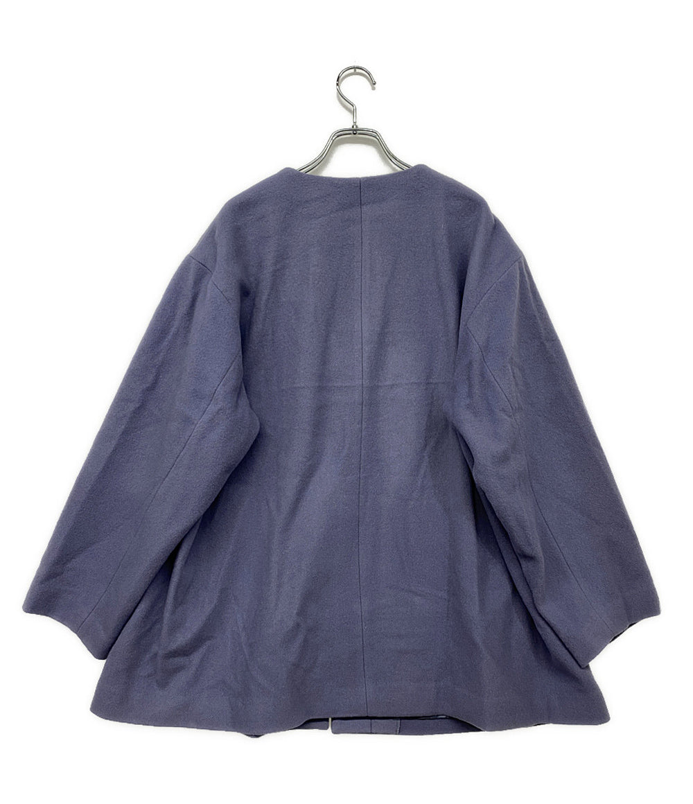 pierre cardin コート グレー ノーカラー レディース SIZE 44 ピエールカルダン